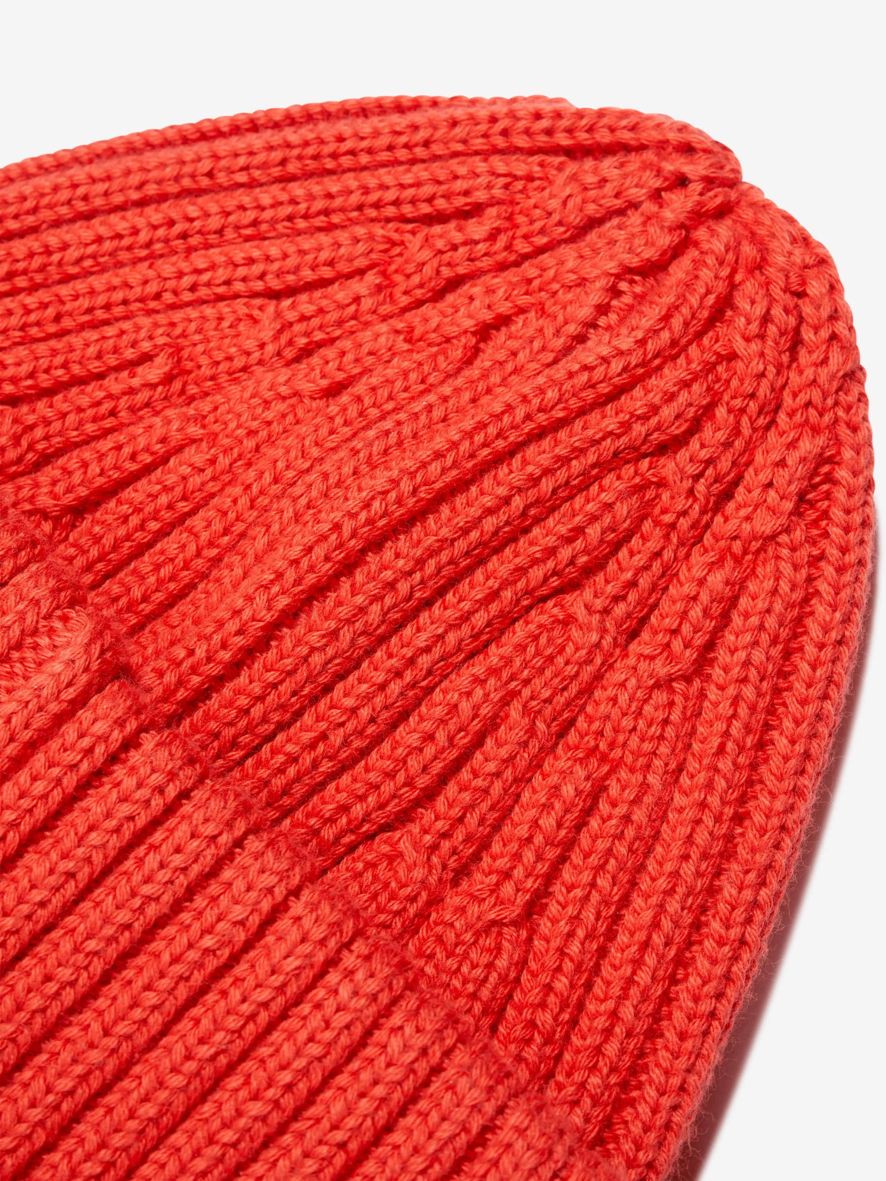 Mini Rodini Kids Anchor Short Rib Beanie in Red