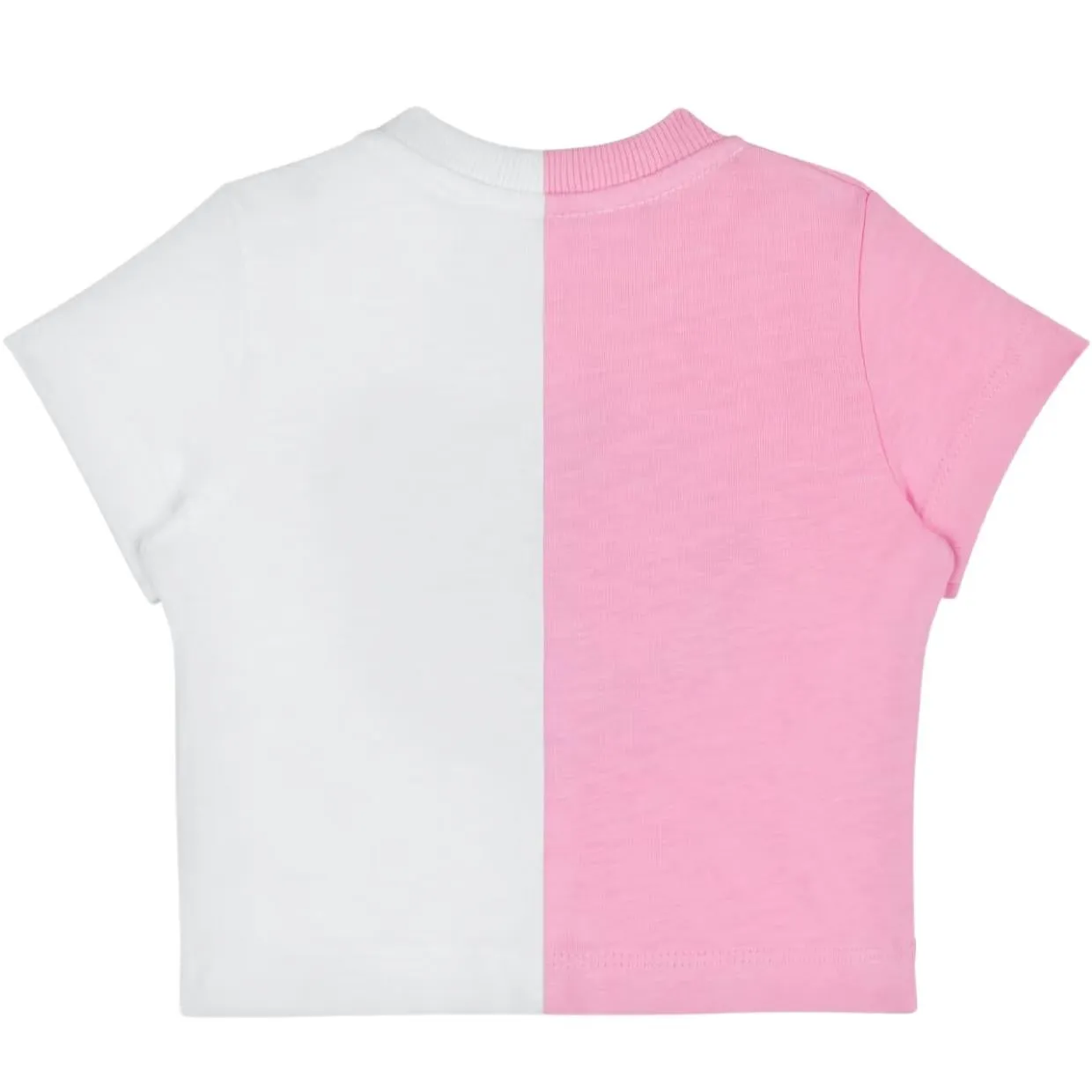 Moschino Baby Half Graphic Logo Pink/White T-Shirt