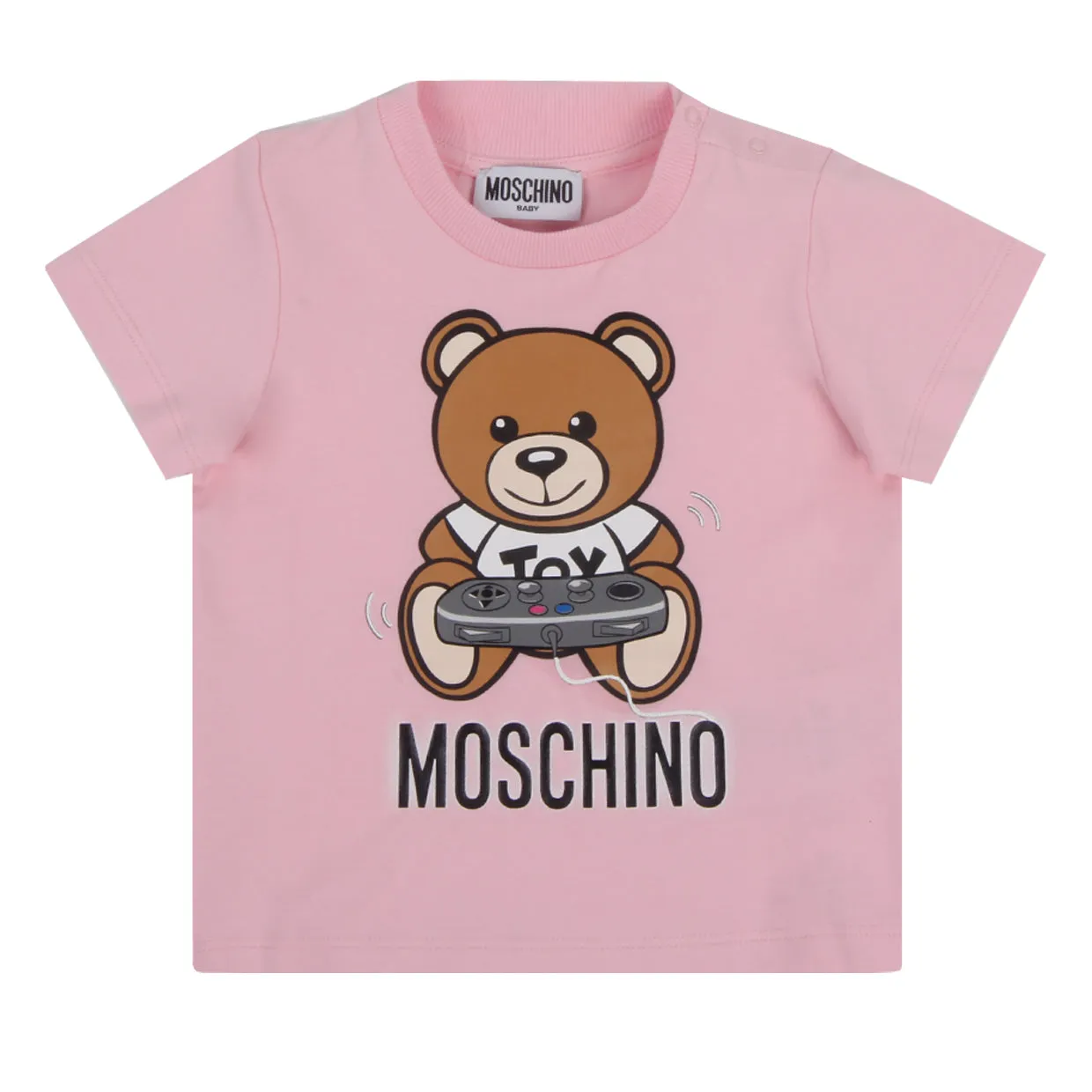 Moschino Baby Pink Teddy Print T-shirt