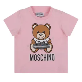 Moschino Baby Pink Teddy Print T-shirt