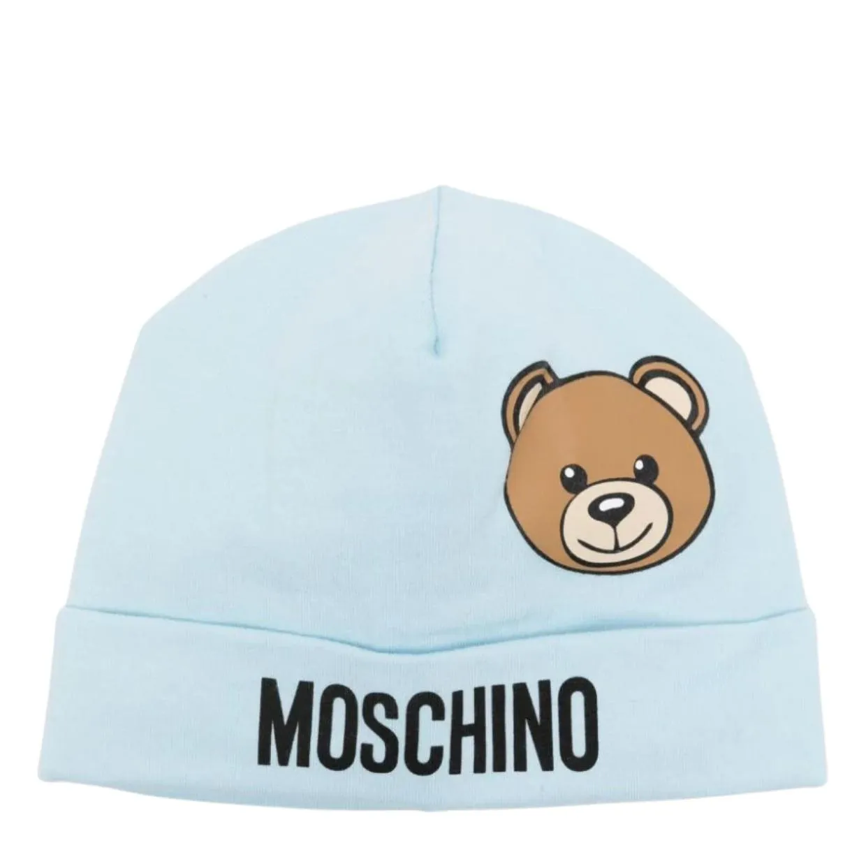 Moschino Baby Teddy Bear Logo Blue Hat