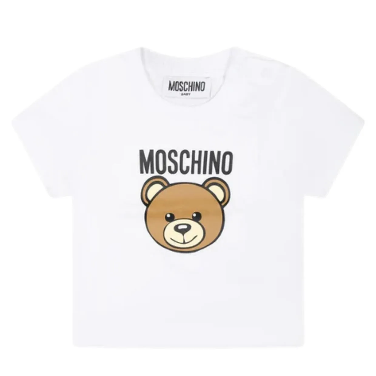 Moschino Baby Teddy Bear Logo White T-Shirt