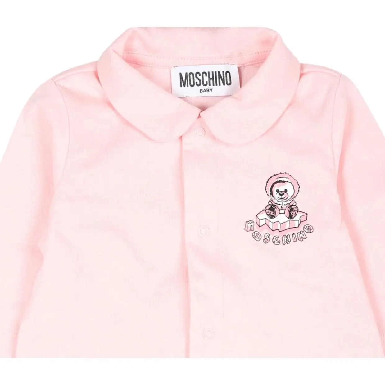 Moschino Baby Teddy Bear Pink Babygrow