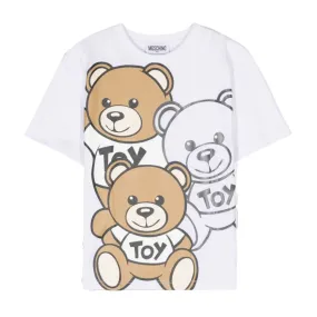 Moschino Kid White Three Teddy Tee