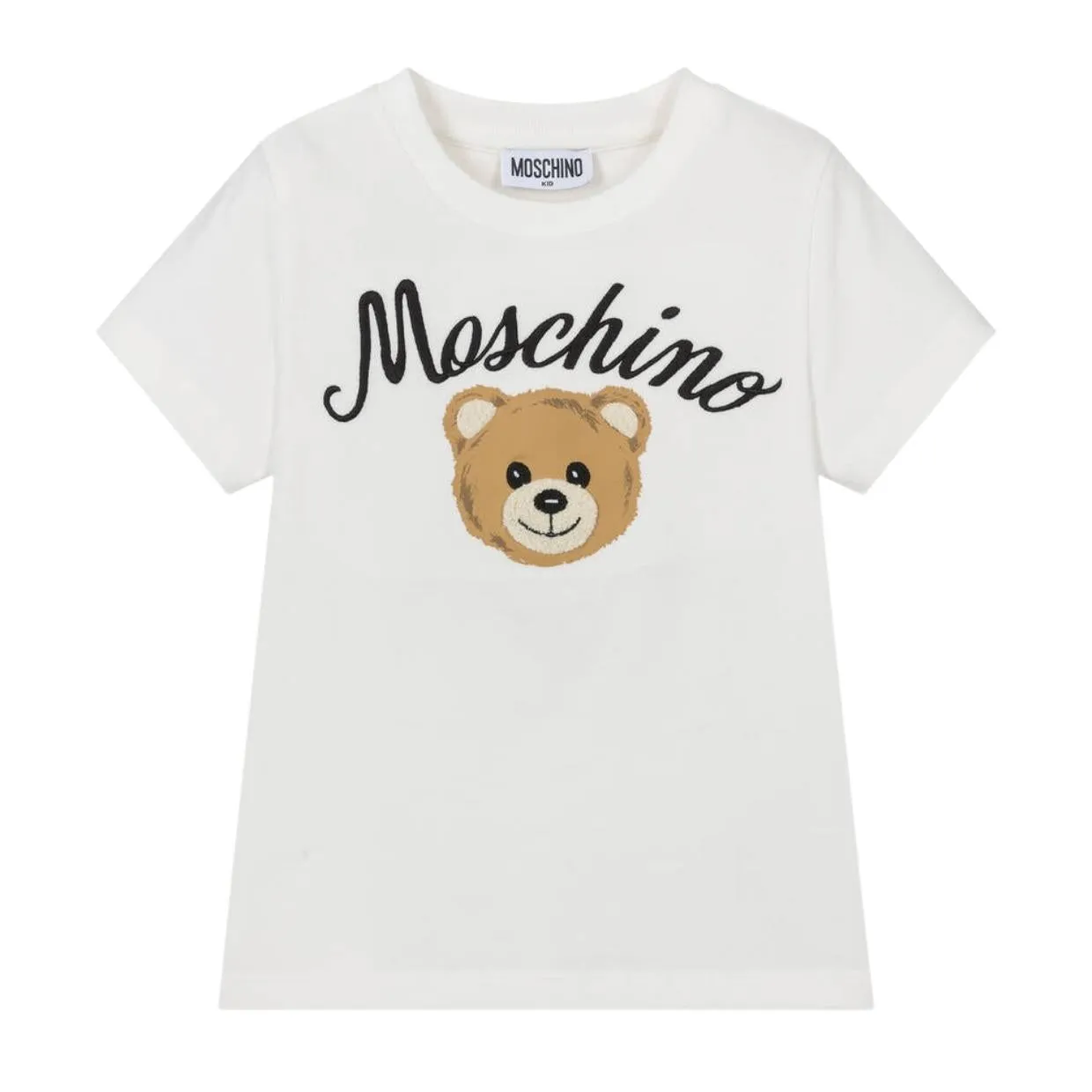 Moschino Kids Embroidered Logo White T-Shirt