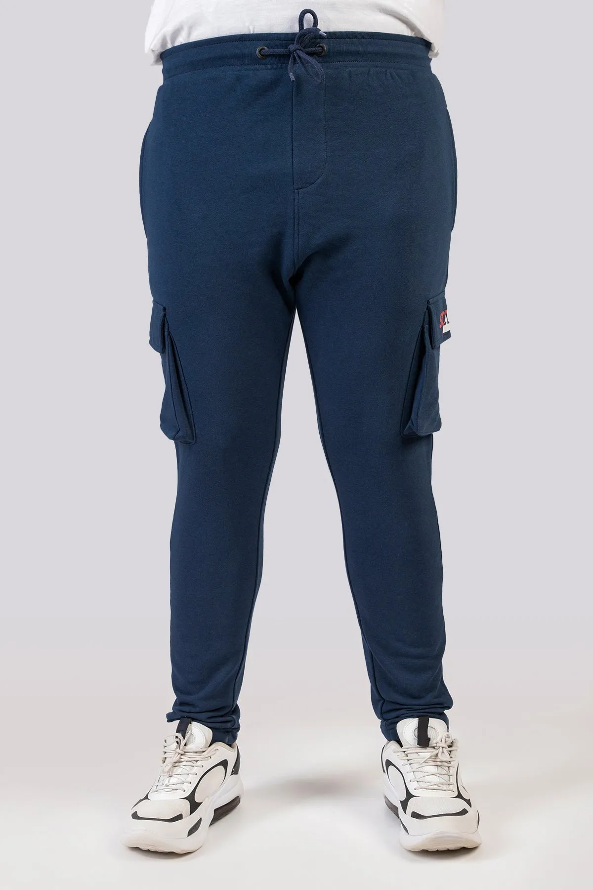 Navy Blue Cargo Jog Pants (Plus Size) - W23 - MTR090P