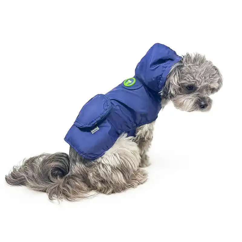 Navy Windbreaker Dog Rain Jacket