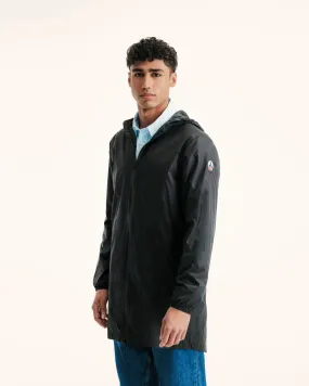 Oban long waterproof jacket with hood Black