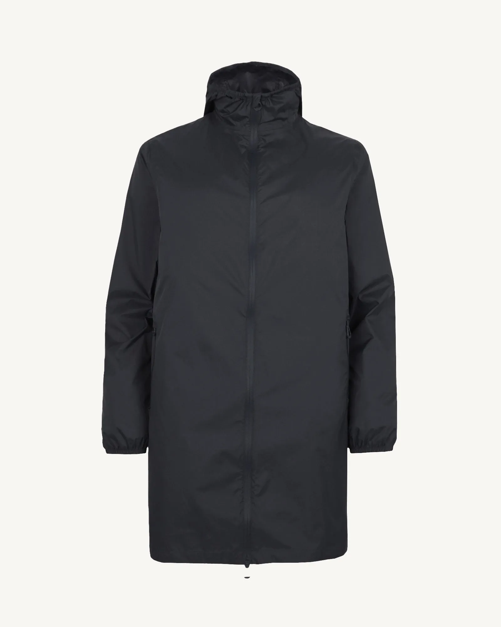 Oban long waterproof jacket with hood Black