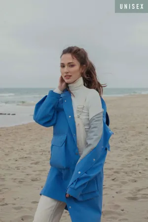 OCEAN BLUE MARILA RAINCOAT - recycled materials