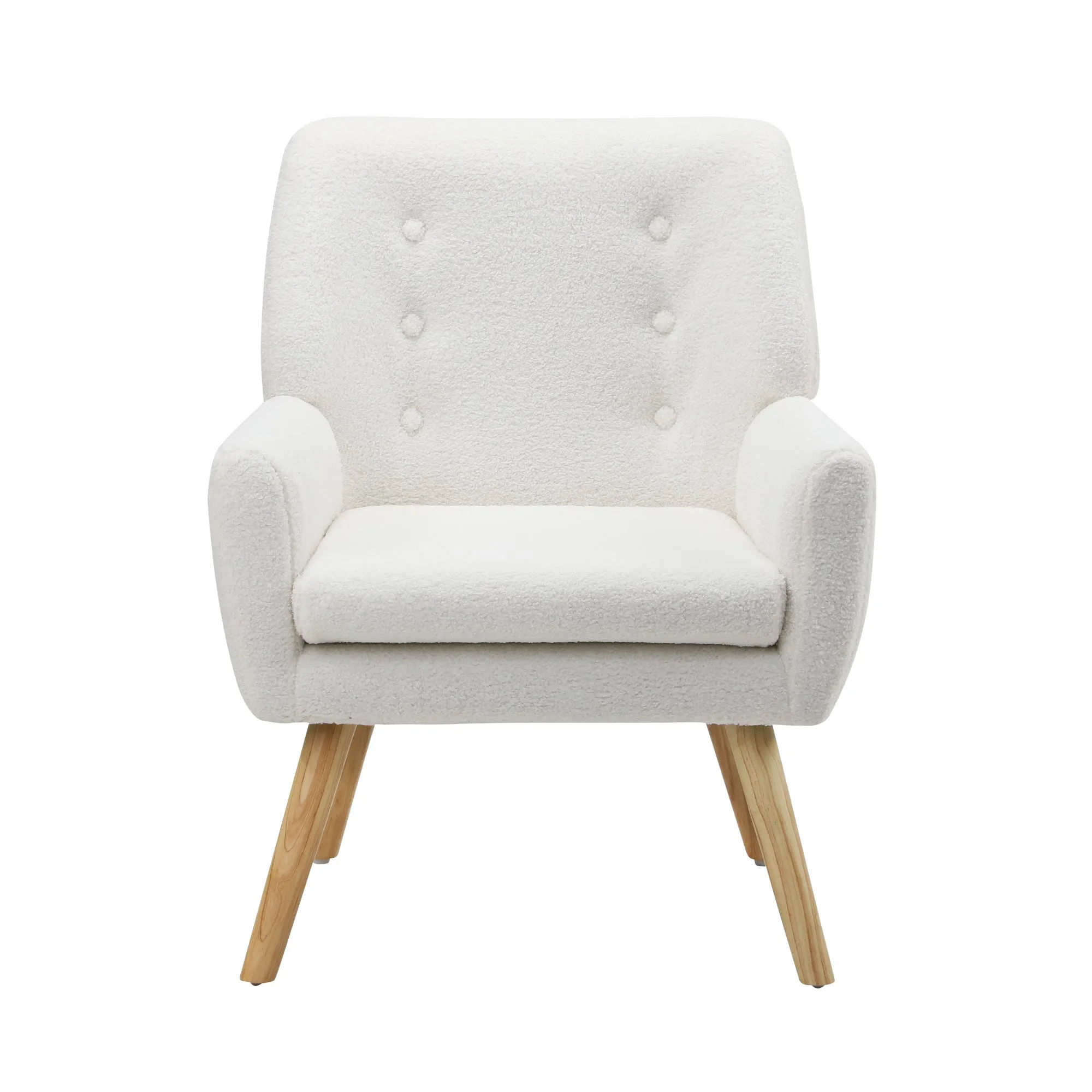 Oikiture Armchair Lounge Chair Sherpa Accent Armchairs Tub Chairs Sofa White