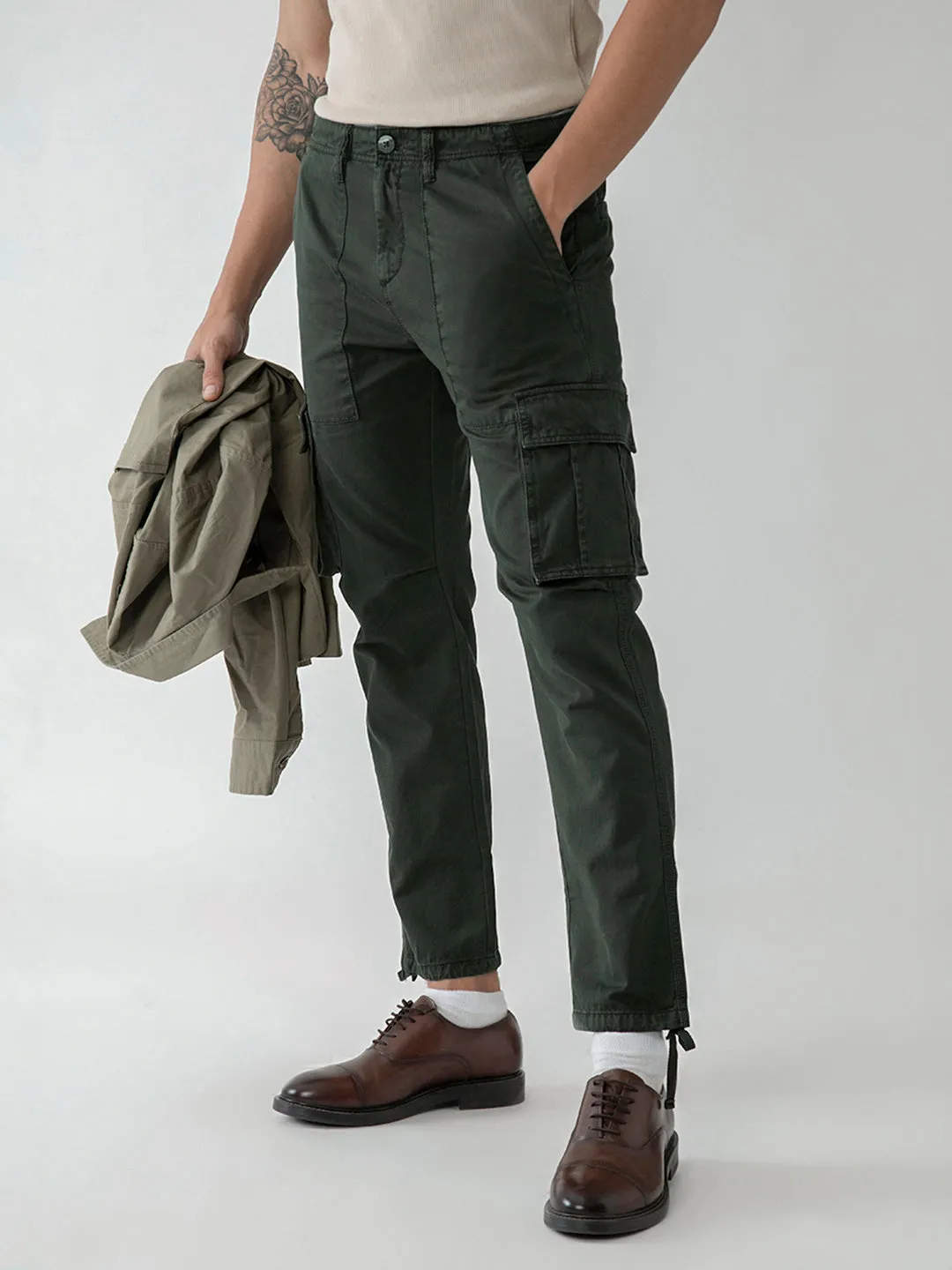 Olive Cotton Blend Cargo