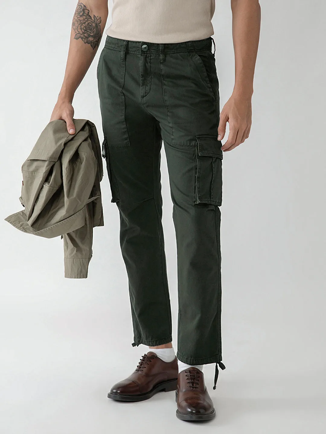 Olive Cotton Blend Cargo