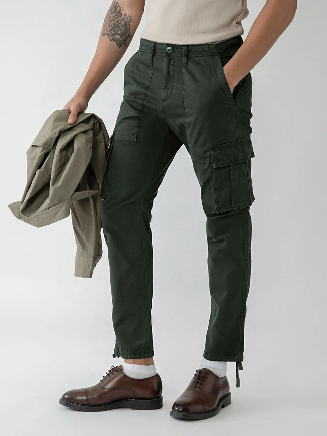 Olive Cotton Blend Cargo