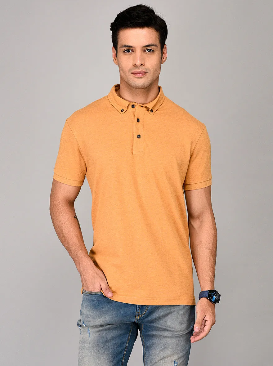 Orange Slim Fit Polo T-shirt | JadeBlue