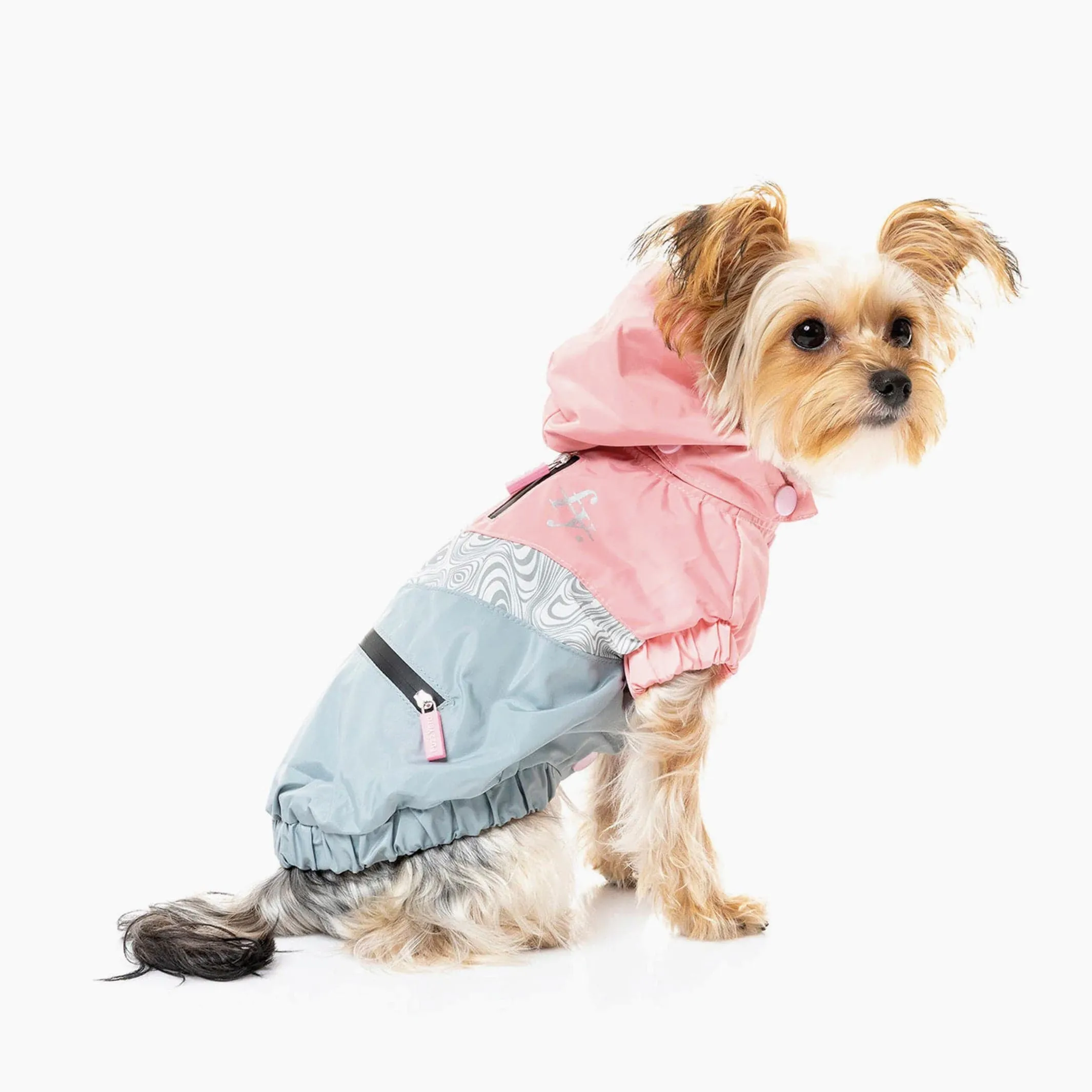 Pink & Grey Waterproof Dog Raincoat | Keep Your Dog Stylish & Dry in Any Weather