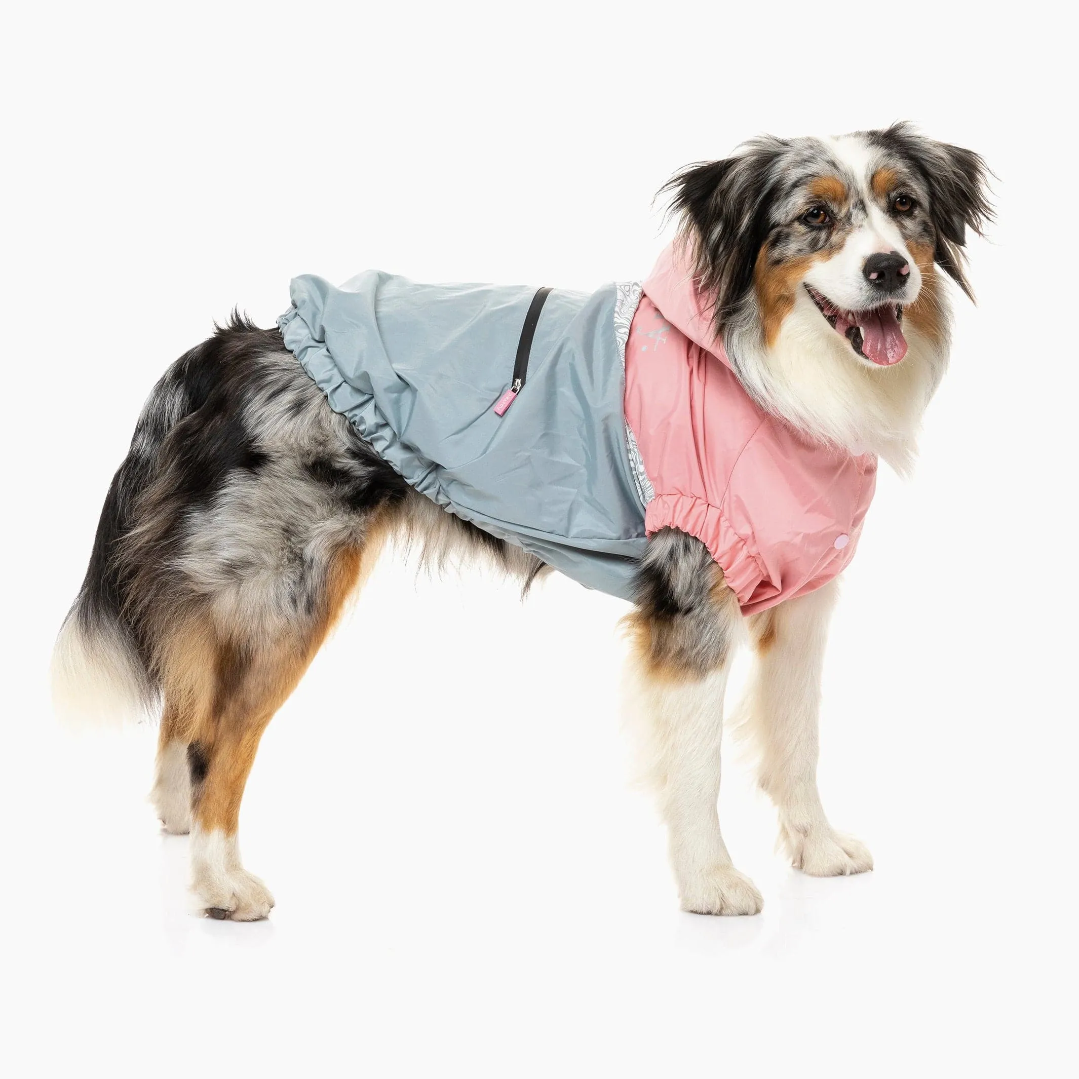 Pink & Grey Waterproof Dog Raincoat | Keep Your Dog Stylish & Dry in Any Weather