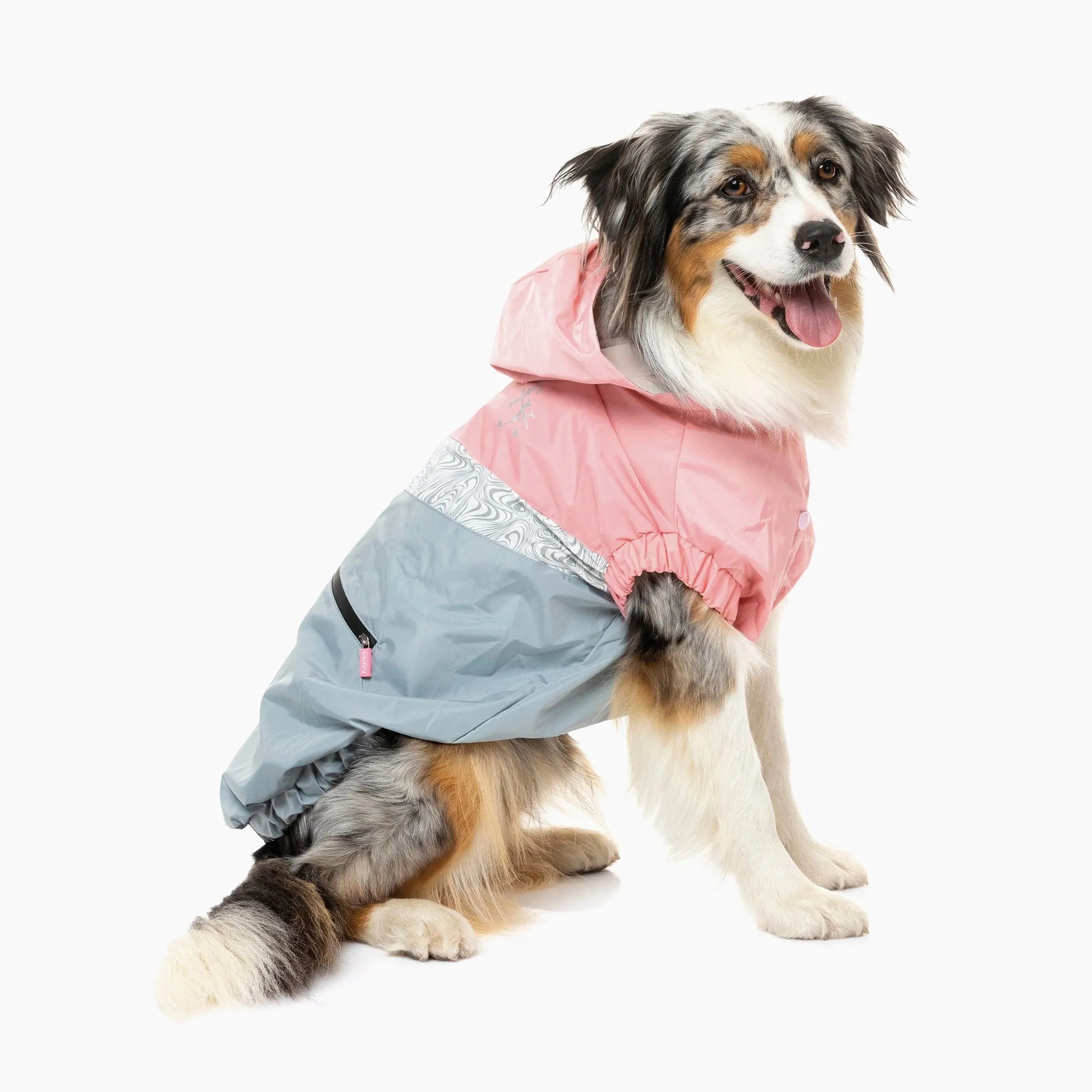 Pink & Grey Waterproof Dog Raincoat | Keep Your Dog Stylish & Dry in Any Weather