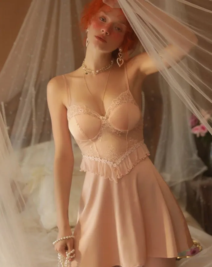 Pink Sexy Elegant See through Nightdress