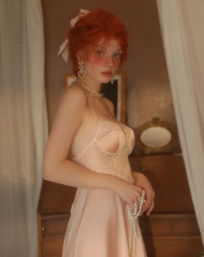 Pink Sexy Elegant See through Nightdress