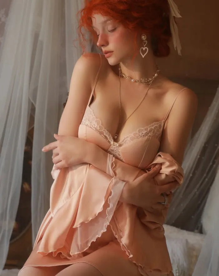 Pink Sexy Elegant See through Nightdress