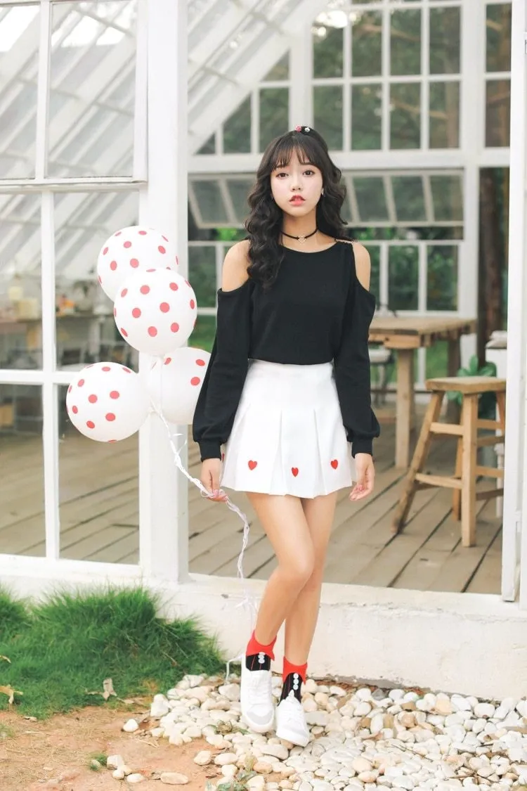 Pleated Heart Skirt