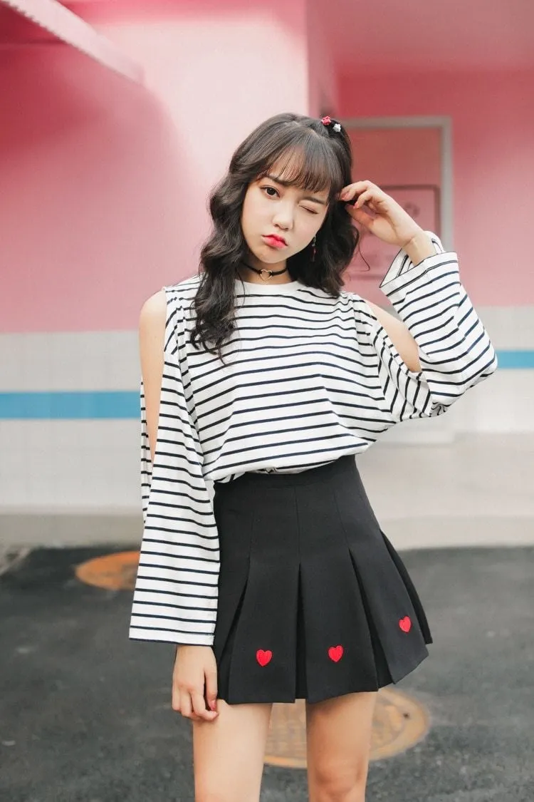 Pleated Heart Skirt