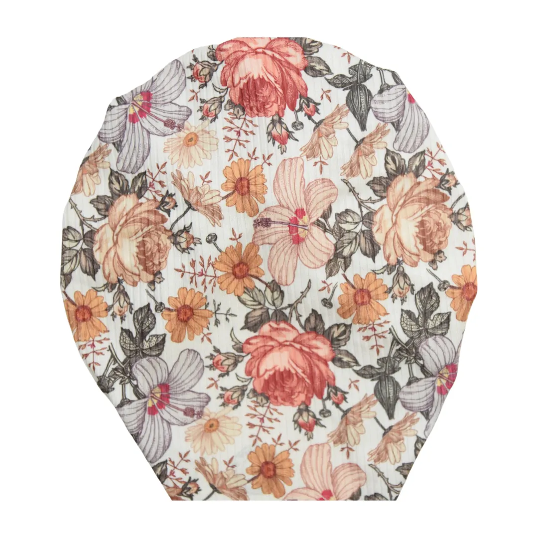 Poppins Too | Antique Floral | Brushed Rib Headwrap