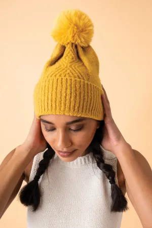 Powder Ingrid Bobble Hat - Mustard