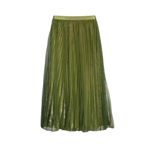 Pre Order:  Light Mesh High Elastic Waist Pleated Skirt