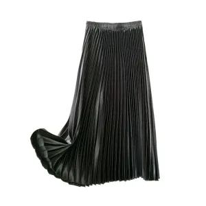 Pre Order:  Pleated High-Waist Midi Skirt