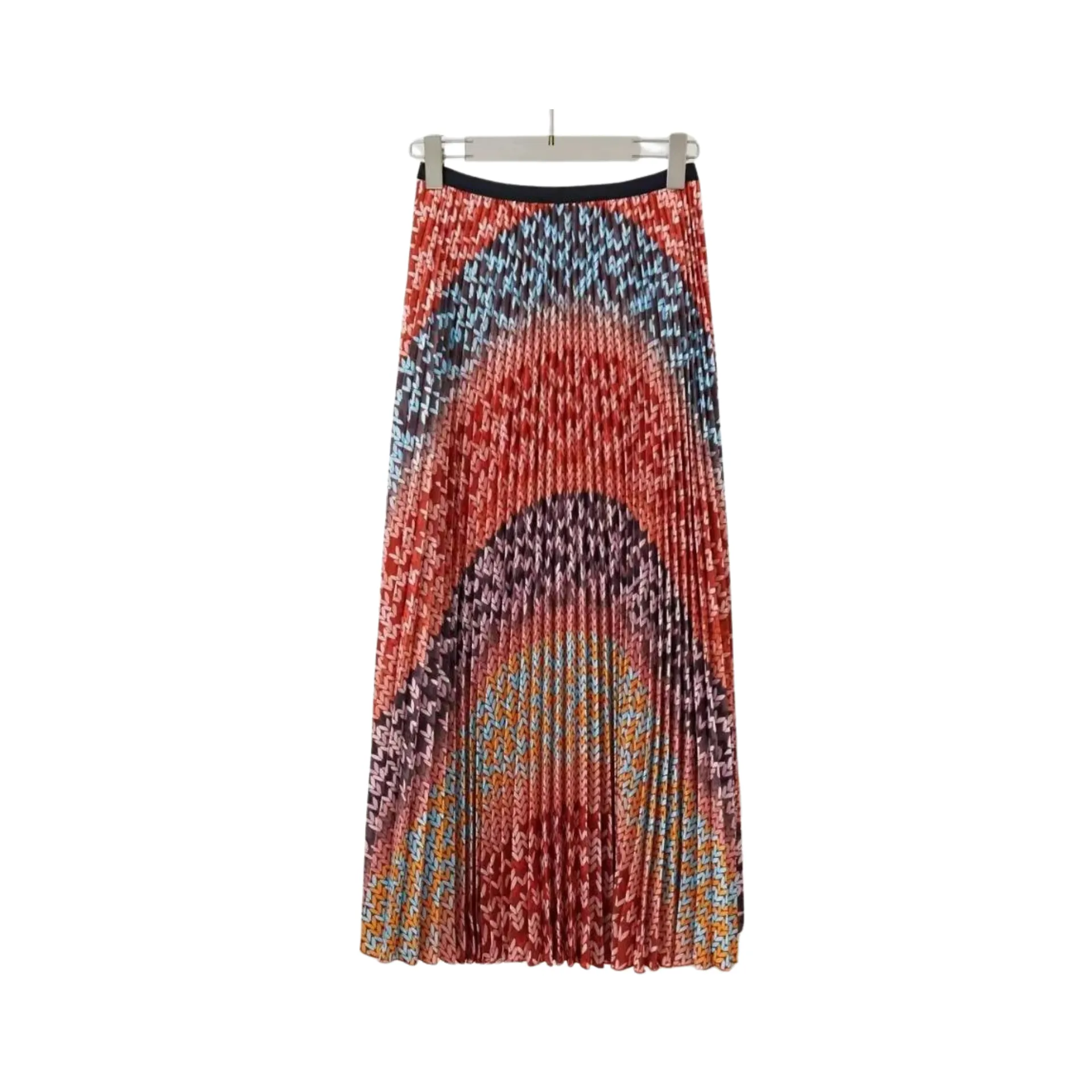 Pre Order:  Printed Stretch Slim Fit Top   Pleated Skirt Set