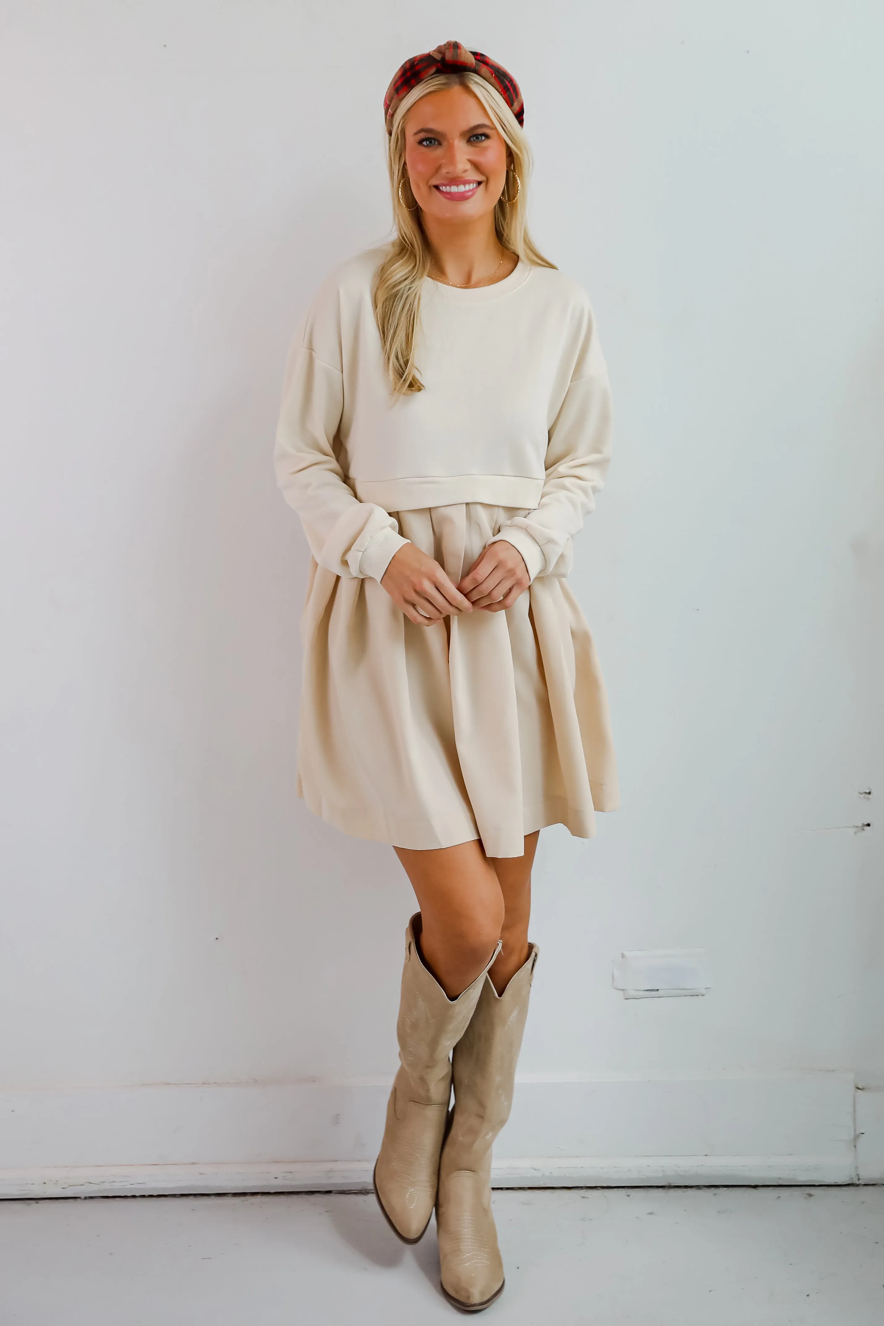 Precious Impression Natural Sweatshirt Dress