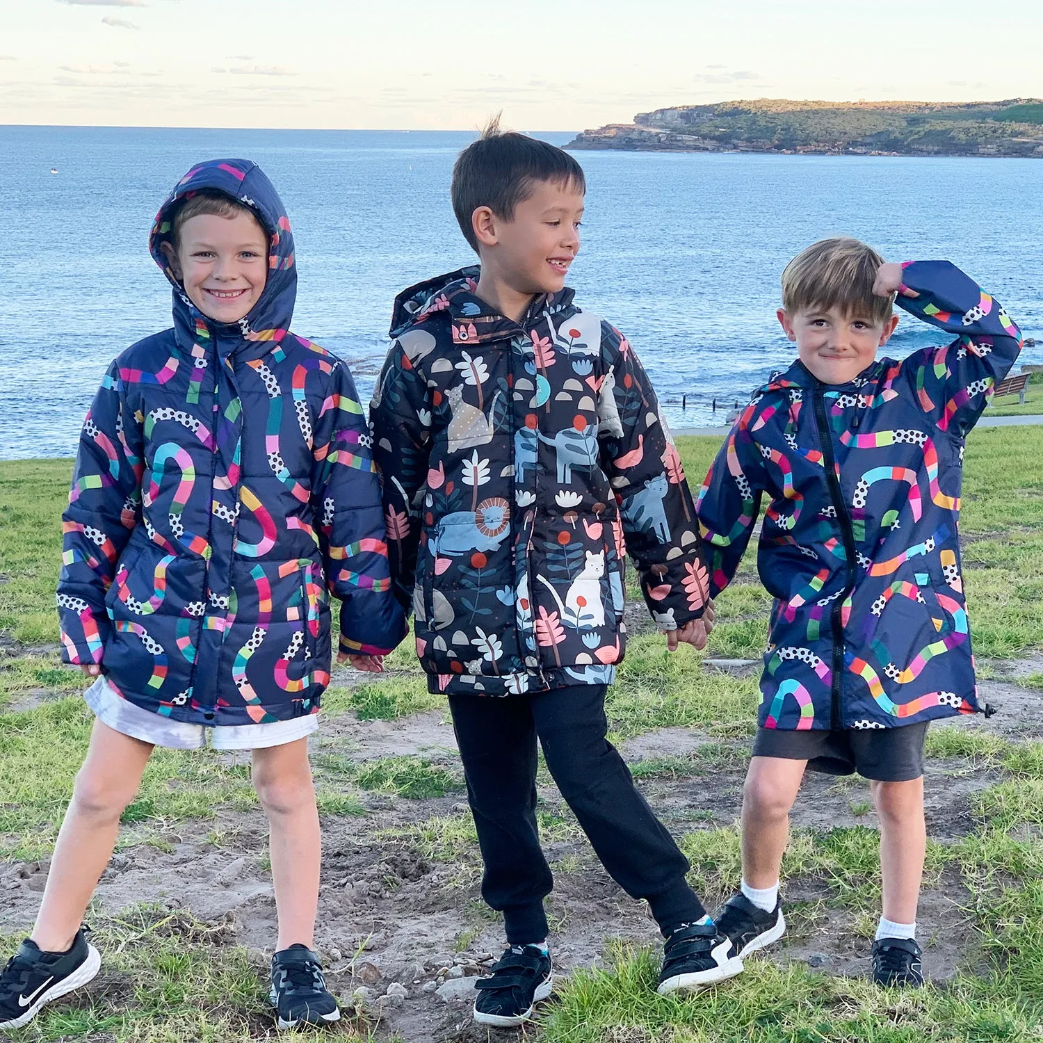 Raincoat: Rainbow Topographic Kids