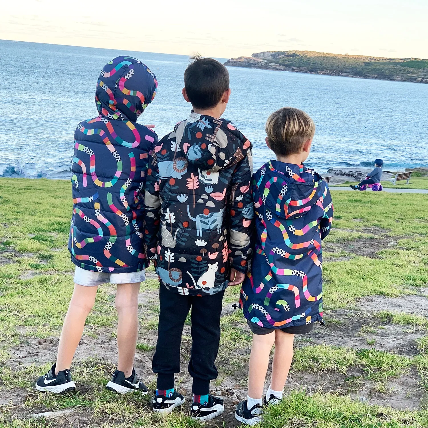 Raincoat: Rainbow Topographic Kids