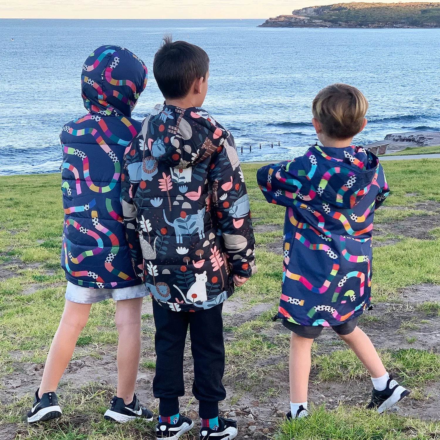 Raincoat: Rainbow Topographic Kids