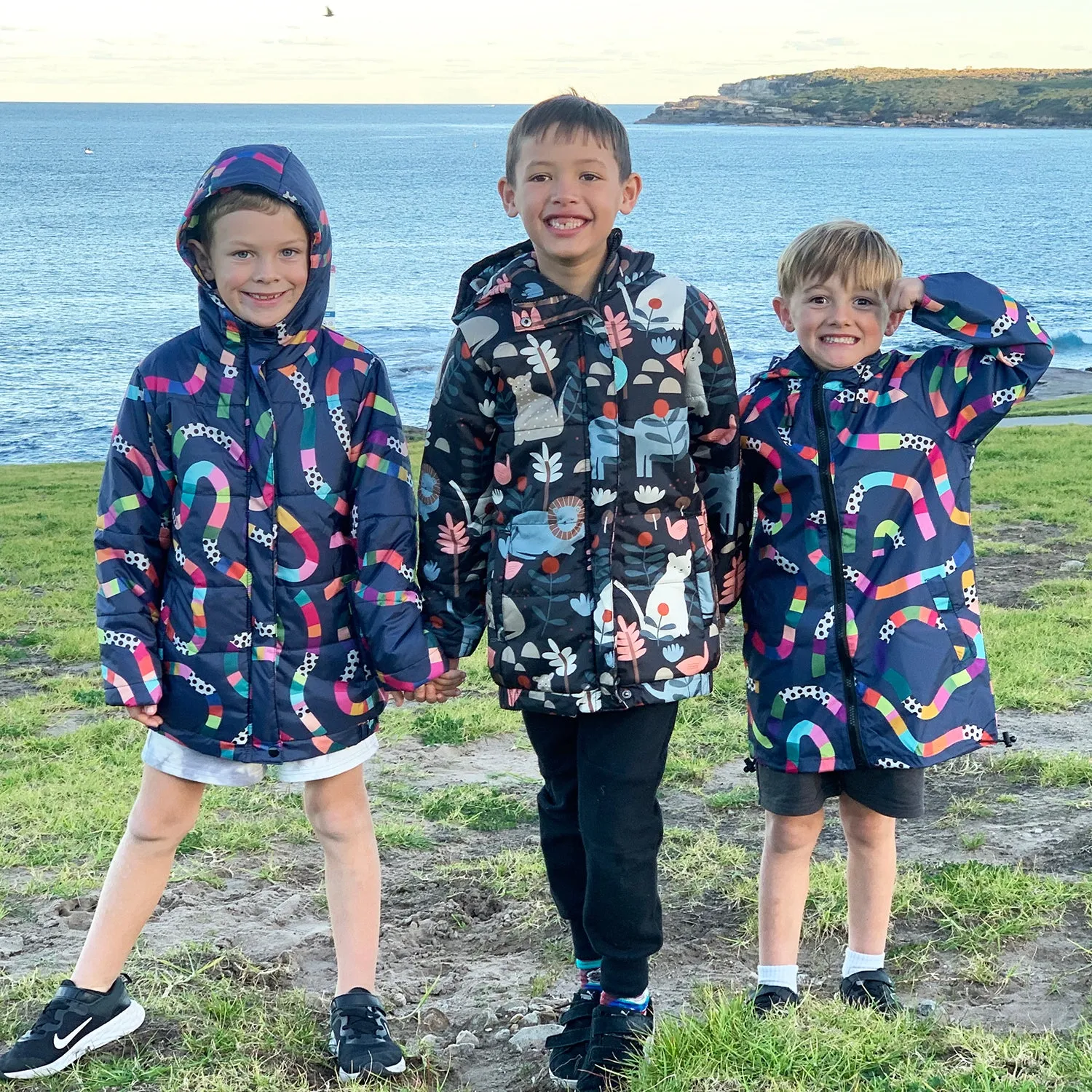 Raincoat: Rainbow Topographic Kids