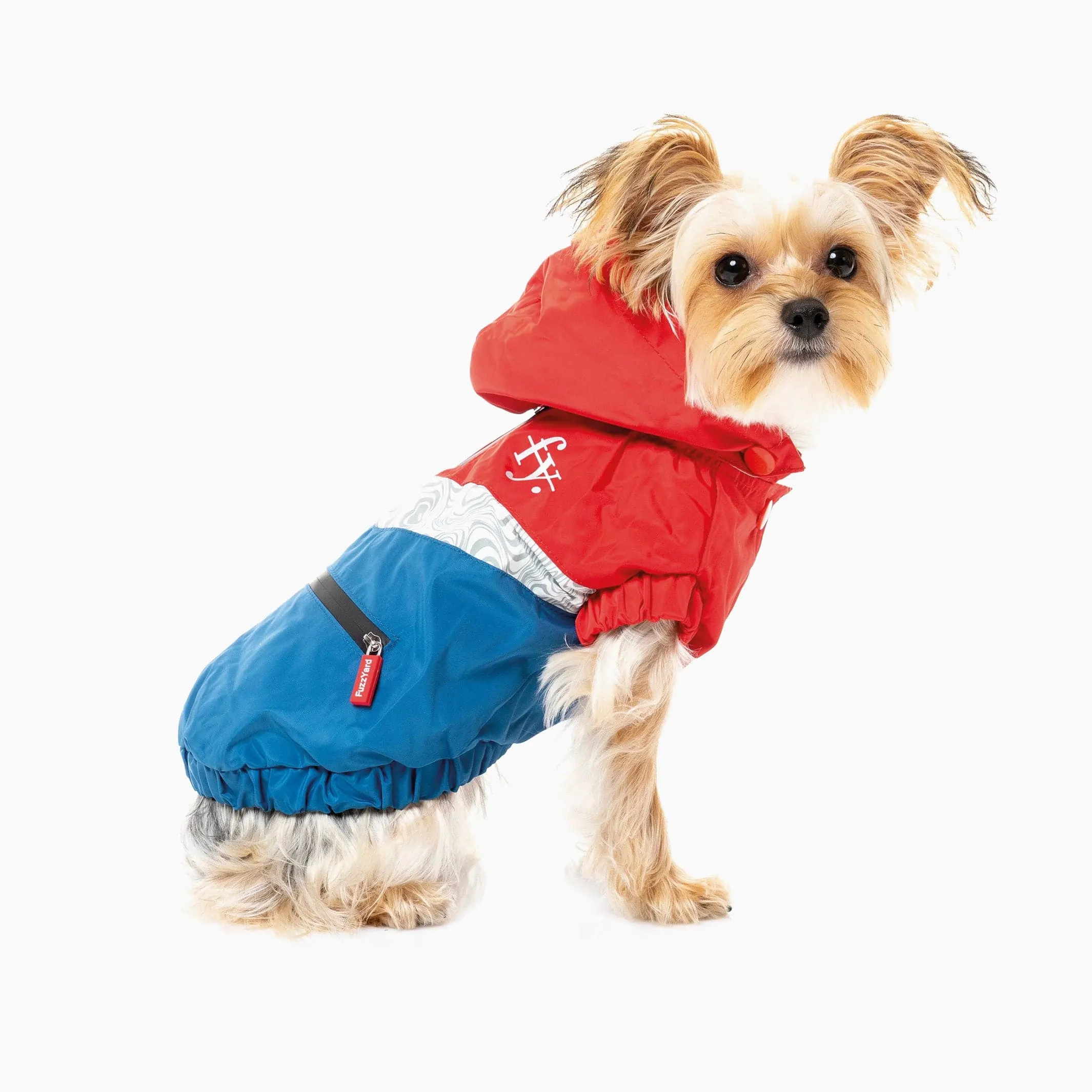 Red and Blue Waterproof Dog Raincoat | Ultimate All-Weather Protection