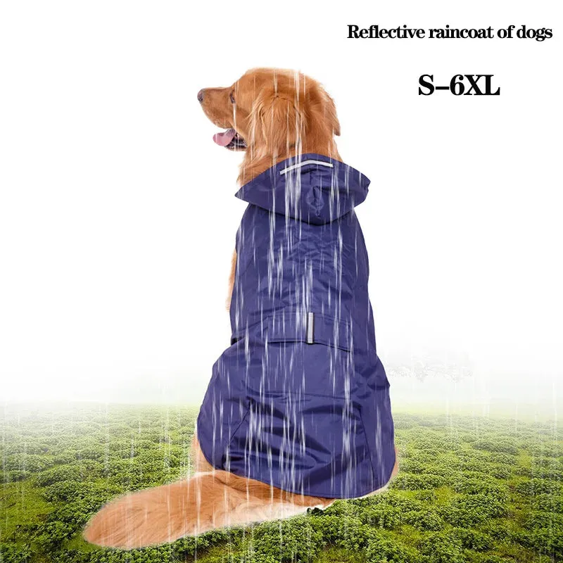 Reflective Waterproof Dog Raincoat with Hood for All Sizes