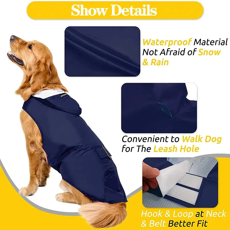 Reflective Waterproof Dog Raincoat with Hood for All Sizes