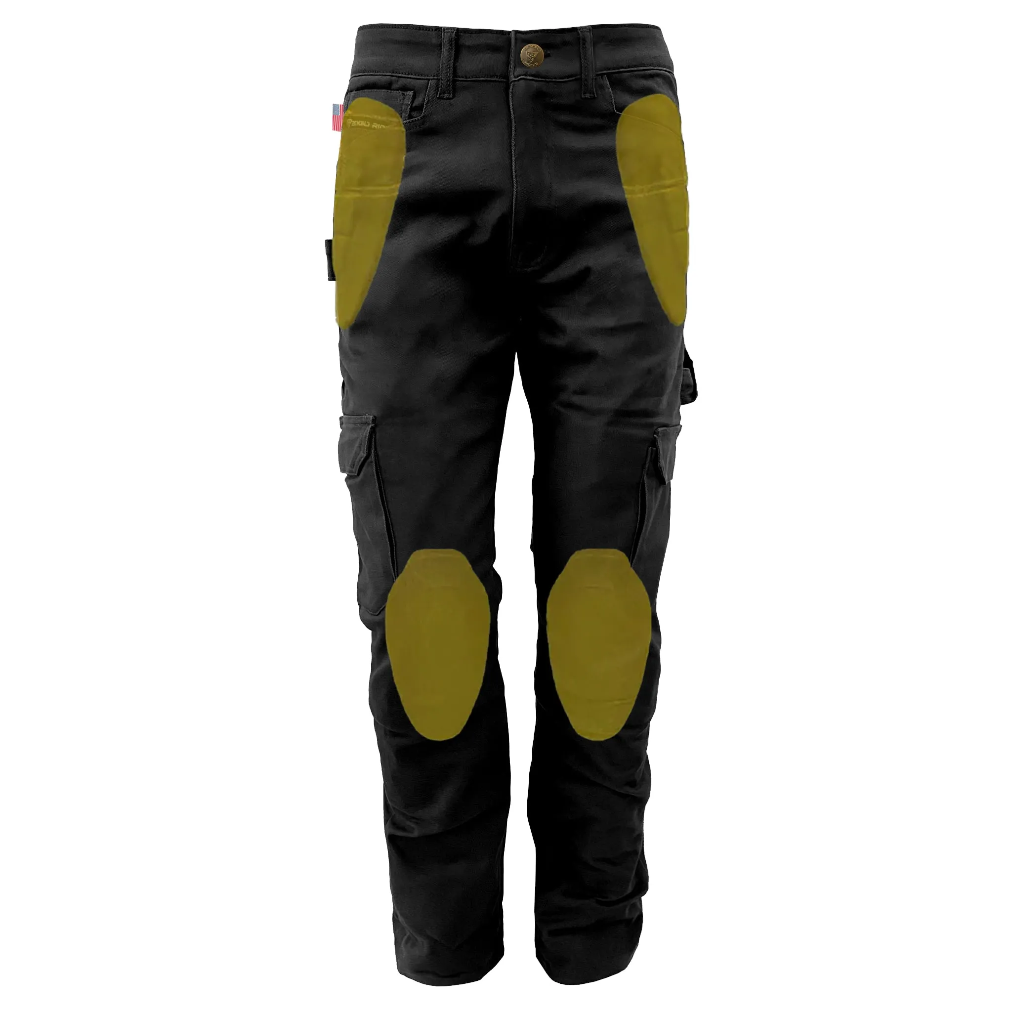 Relaxed Fit Cargo Pants - Black with Pads