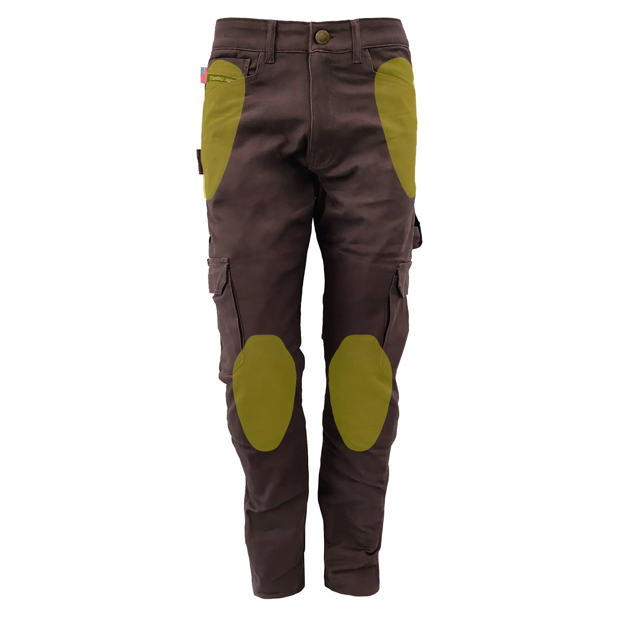 Relaxed Fit Cargo Pants - Dark Coffee with Pads ‌