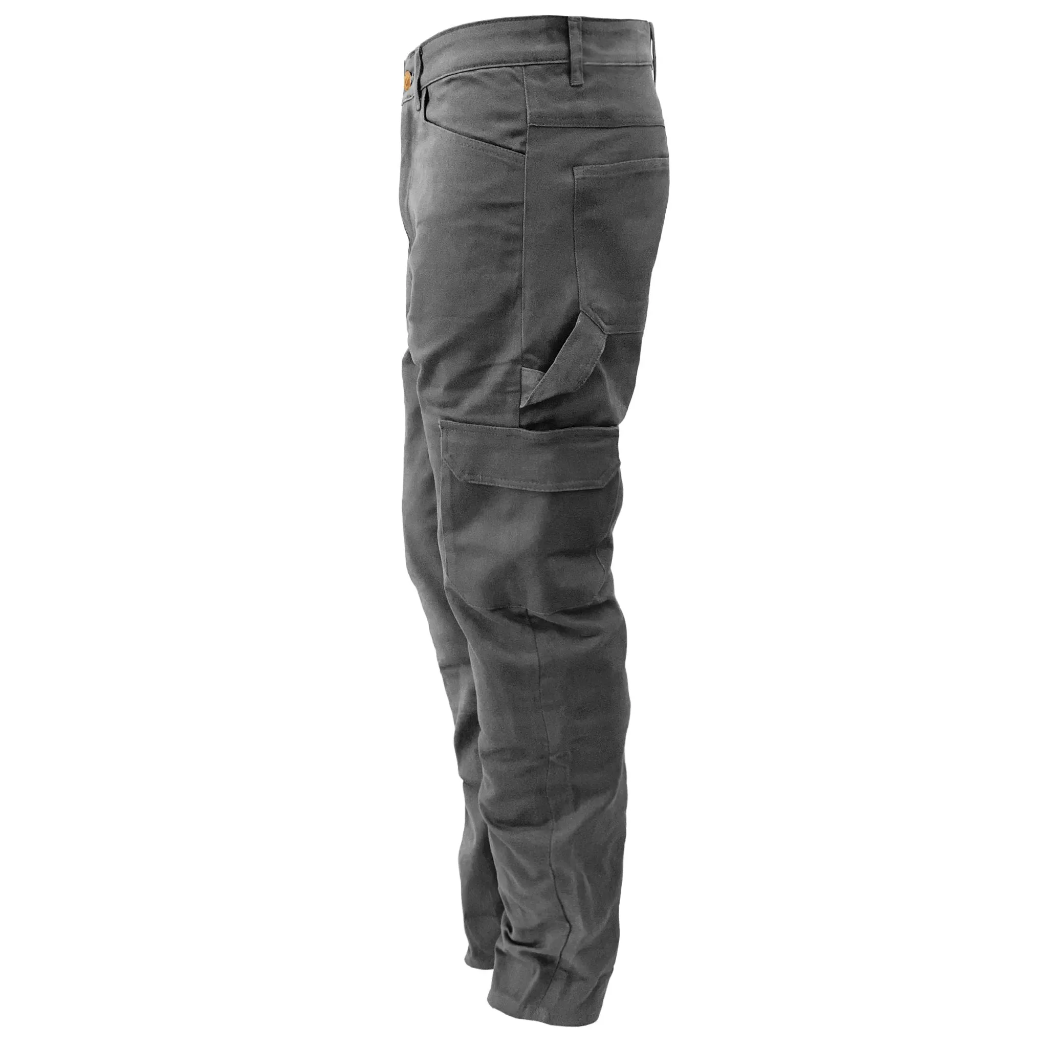 Relaxed Fit Cargo Pants - Grey with Pads