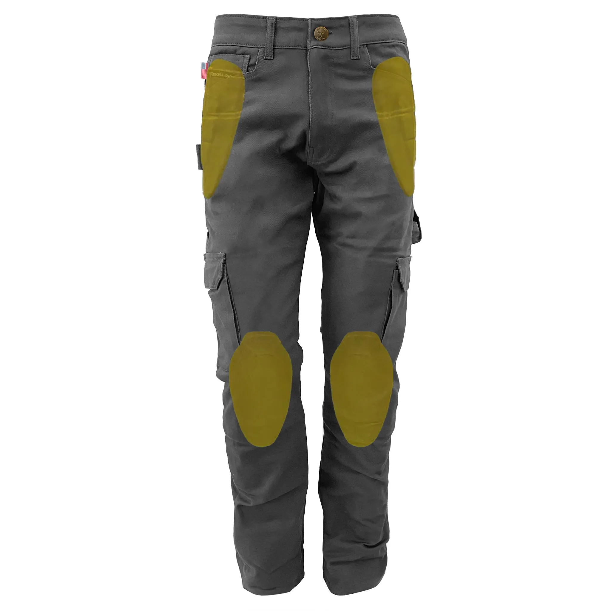 Relaxed Fit Cargo Pants - Grey with Pads