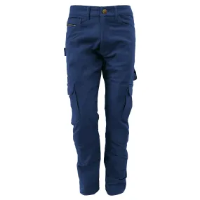 Relaxed Fit Cargo Pants - Navy Blue with Pads