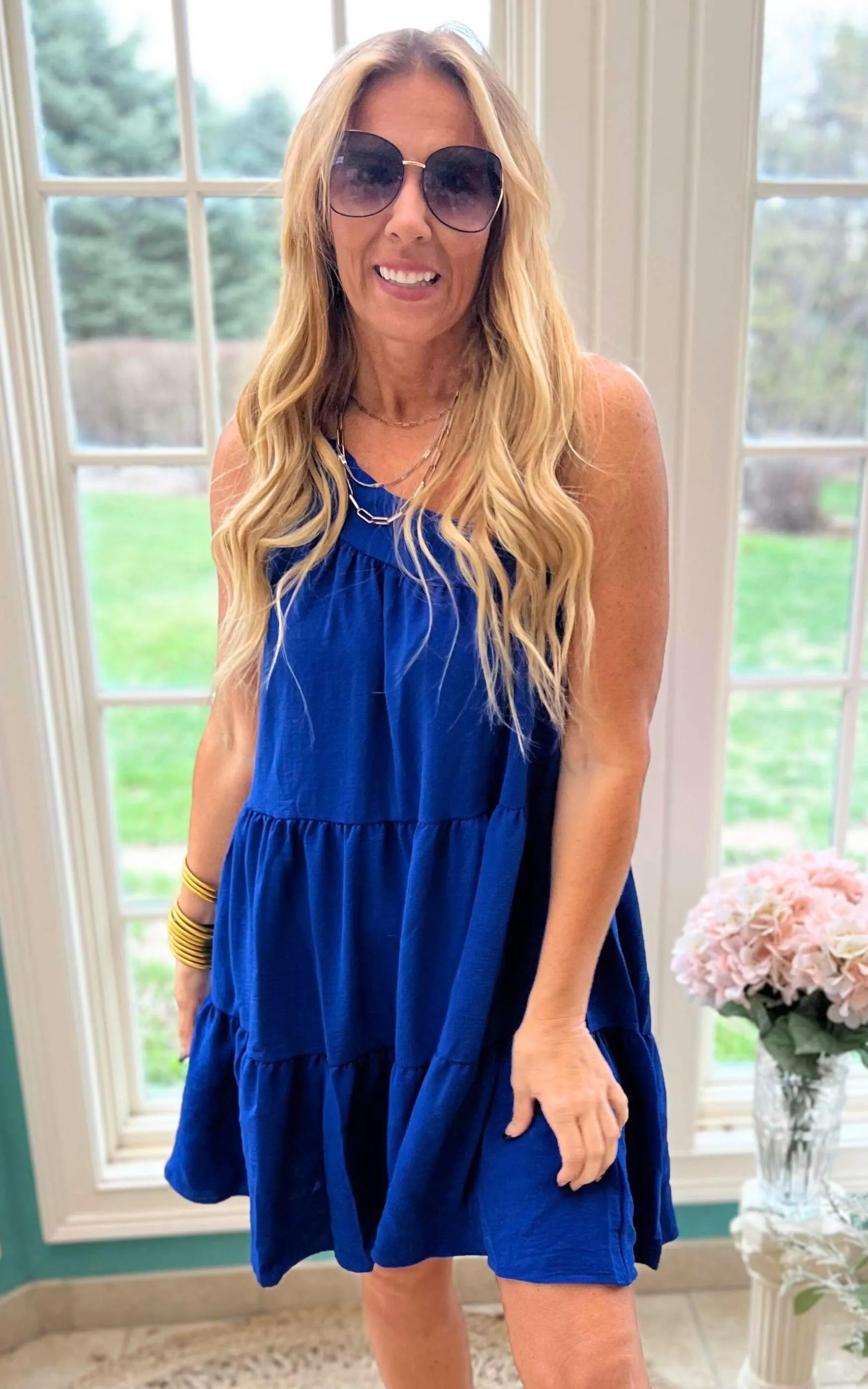 Royal Blue Tiered Babydoll Dress | FINAL SALE