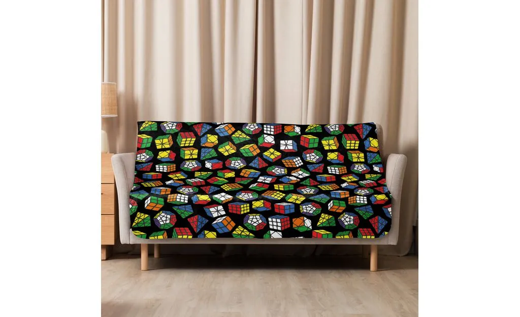 Rubik's Twisty Puzzle Sherpa Blanket