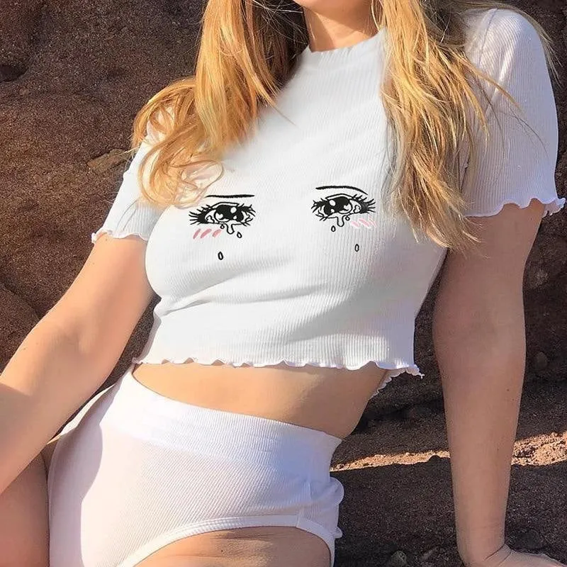 Sad Eyes Crop Top