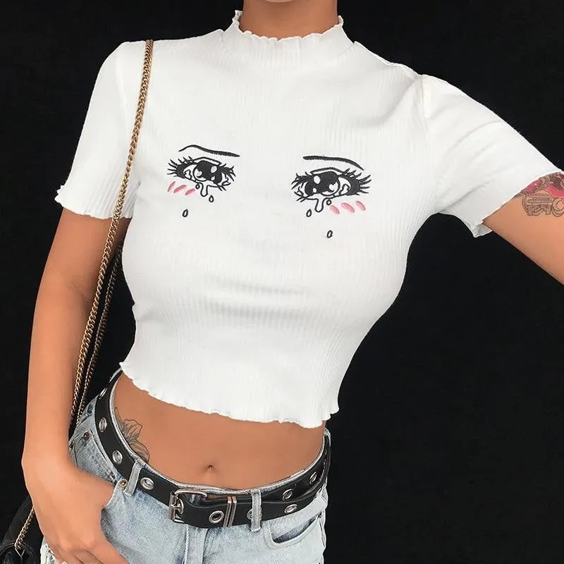 Sad Eyes Crop Top