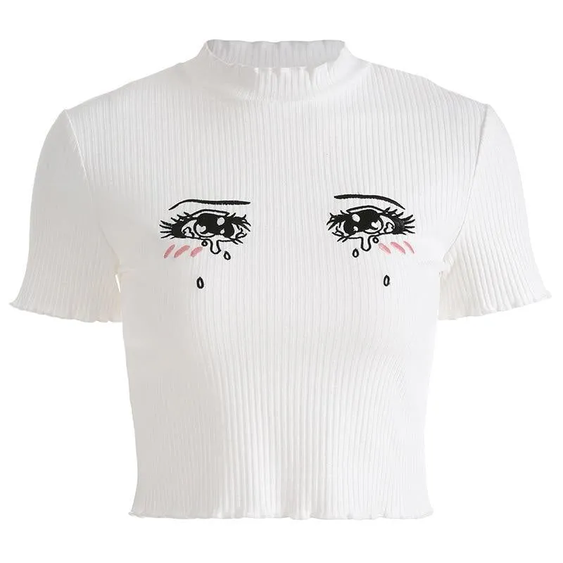 Sad Eyes Crop Top